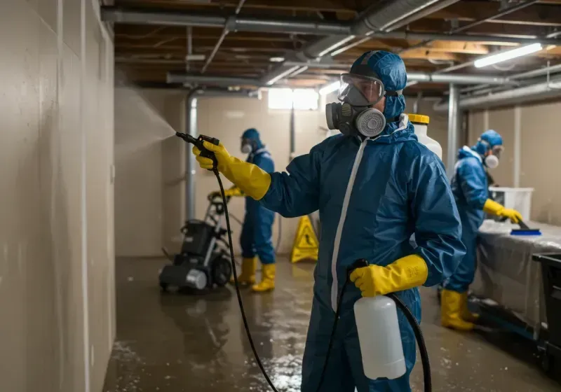 Basement Sanitization and Antimicrobial Treatment process in Long Lake, IL